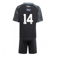 Aston Villa Pau Torres #14 Vonkajší Detský futbalový dres 2025-26 Krátky Rukáv (+ trenírky)